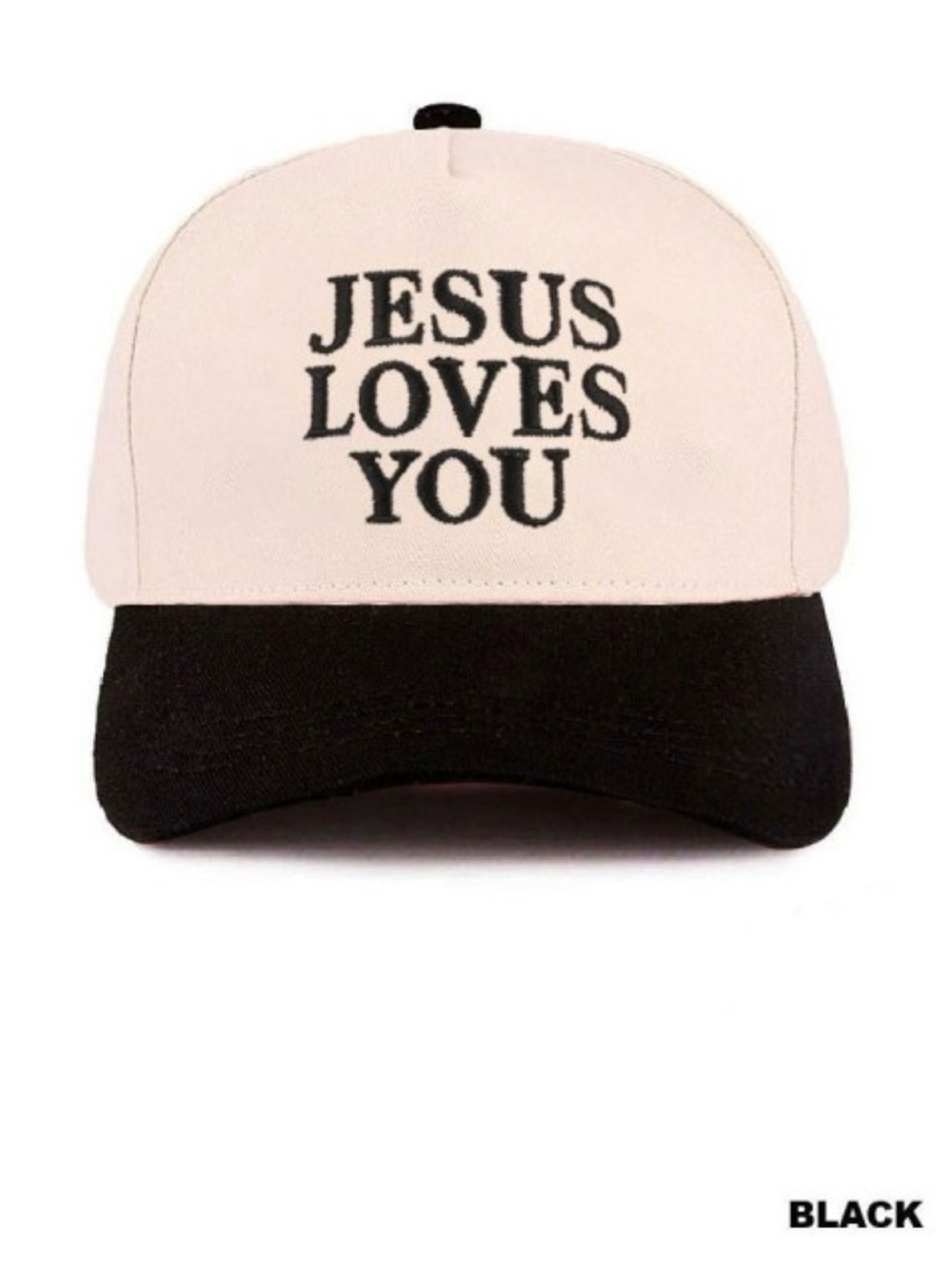 "Jesus Loves You" Black Brim Baseball Cap